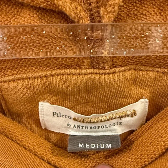 Pilcro by Anthropologie Niki Bubble Mustard Yellow Sweatshirt - Picture 2 of 10
